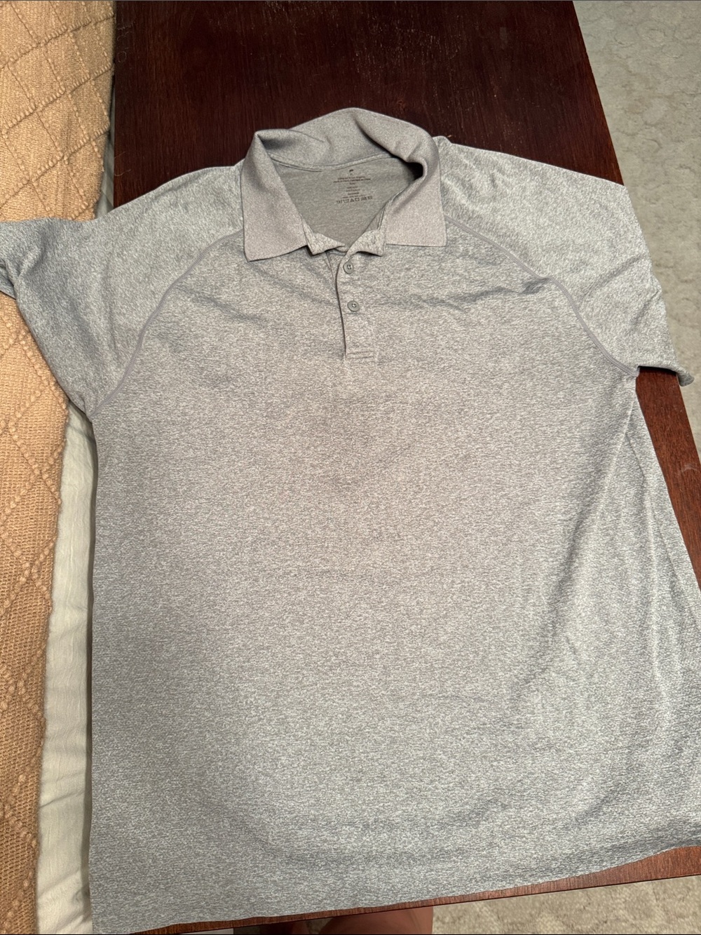 Fabletics Men's Light Gray Heather Performance Polo